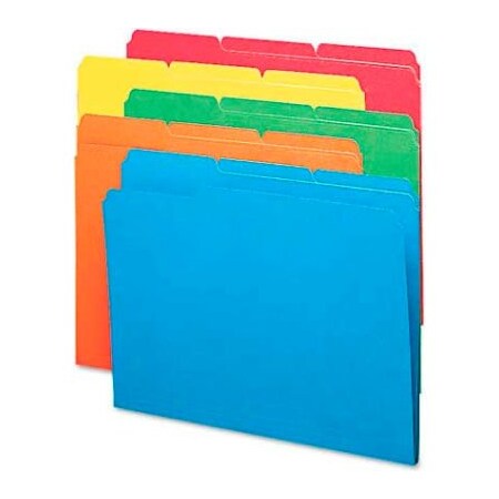 Smead Smead File Folders, 1/3 Cut Top Tab, Letter, Bright Assorted Colors, 100/Box 11943